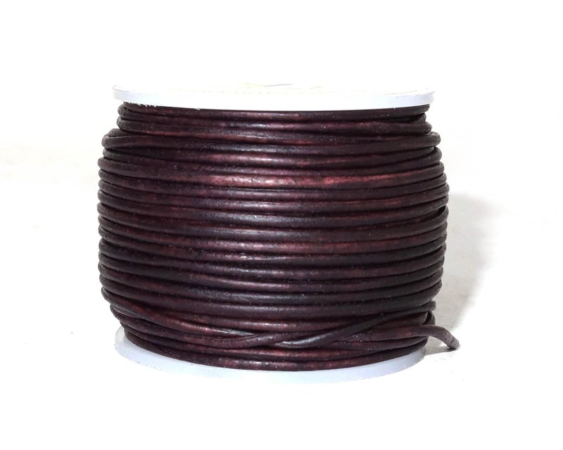 Cords Craft 1.5mm Round Leather Cord Dark Brown Distressed Genuine | Trending Boho Jewelry Making Macrame, Bracelets, Necklaces,Braiding, Chunky Wraps | 20 Meters Spool - Image 5